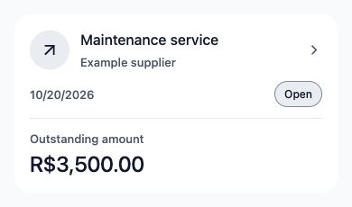Accounts payable. App interface · fictional data.