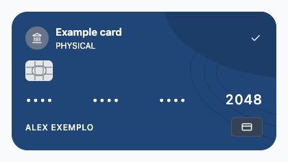 Your card. App interface · fictional data.