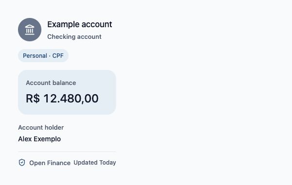 Bank accounts. App interface · fictional data.